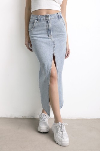 FALDA MIDI JEAN
